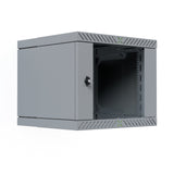 19" Wandgehäuse X-Rack Mit Glastür 400-600mm 9he Grau