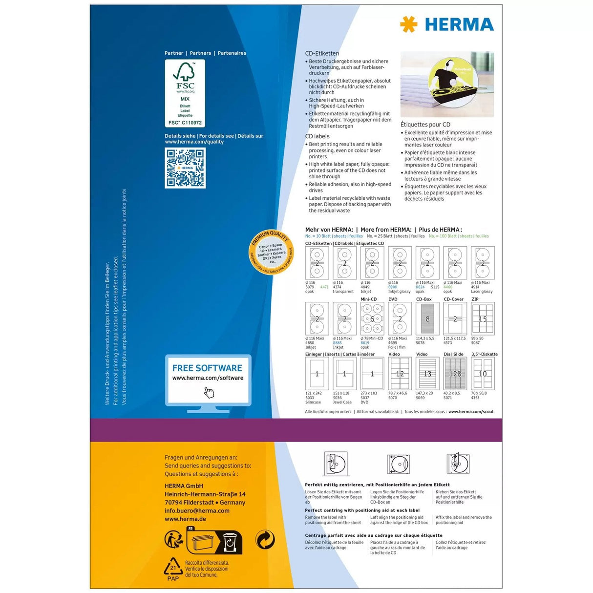 Herma 4471 Etiqueta Autoadhesiva Círculo Permanente Blanco 200 Pieza(S)