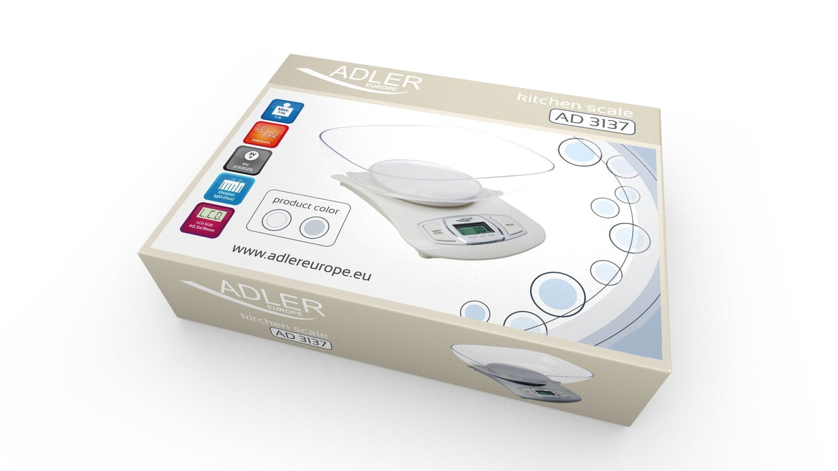 Báscula De Cocina Adler Ad 3137s Electronic Kitchen Scale Silver Tabletop
