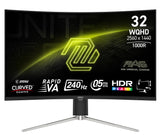 Msi Mag 325cqrxf E2 31.5" Va Wqhd Curvo 1000r Rapid 240hz 300cd M2 0.5ms 2xhdmi2.0 Dp Usb Tipo C Dp Alt Pd15w
