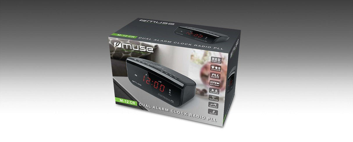 Muse M-12cr Radio Reloj Despertador Digital Negro