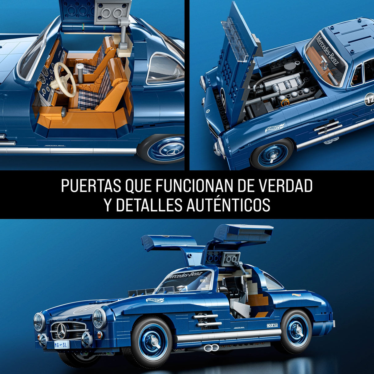 Mattel Mega Hot Wheels Mercedes-Benz 300sl, Juguete De Construcción Escala 1:24 Hww25