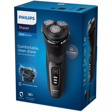 EAN 8720689018609 - Philips 3000 series S3244/12 afeitadora Máquina de afeitar de rotación Recortadora Negro imagen 3