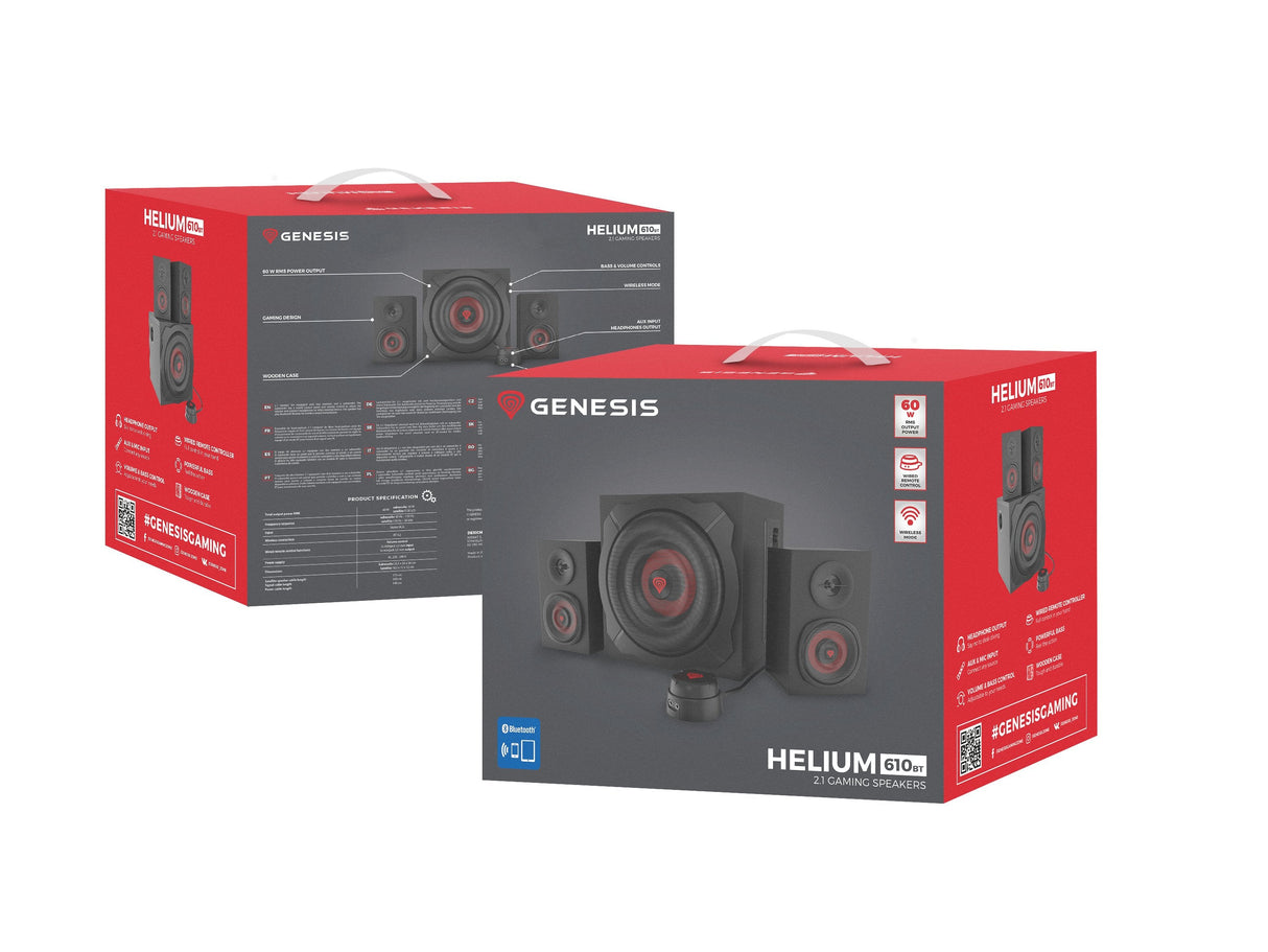 Altavoces Gaming Genesis Helium 610bt 2.1 Bluetooth 60w