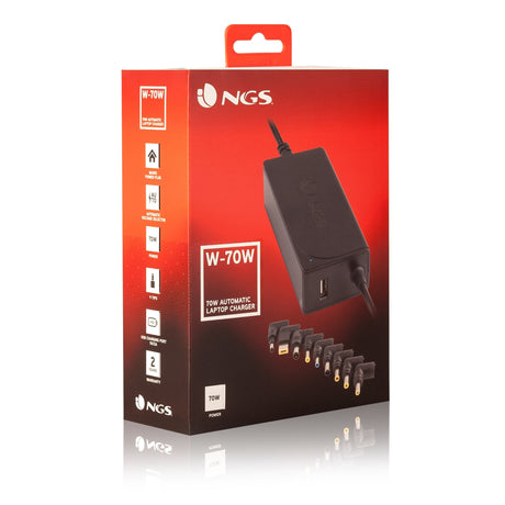 EAN 8436001313542 - NGS W-70W adaptador e inversor de corriente Interior Negro imagen 3
