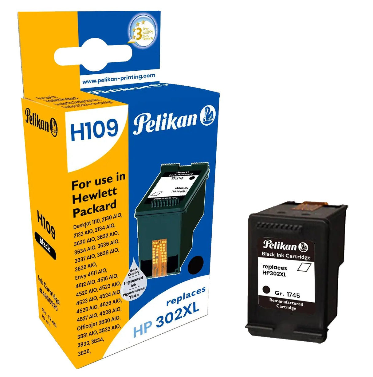 Pelikan Cartucho Hp 302xl F6u68ae Negro