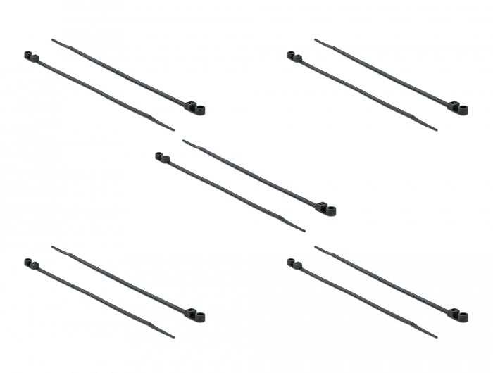 Bridas Delock Con Ojal De Fijación L 300 X W 4,8 Mm Negro 10 Piezas