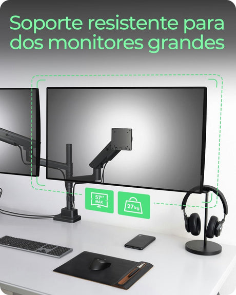 EAN 4250078175308 - ICY BOX IB-MS702-T soporte para monitor 144,8 cm (57") Escritorio Negro imagen 2