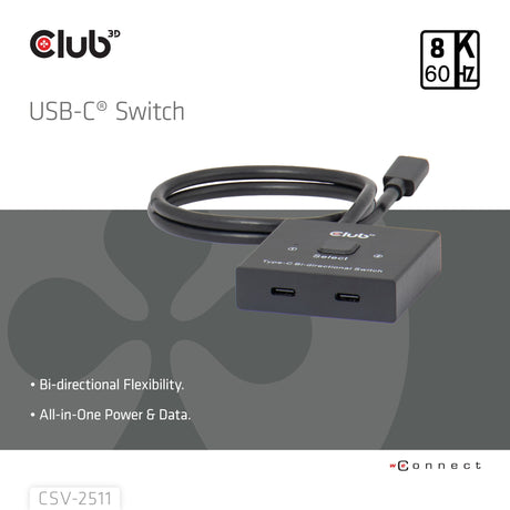 EAN 8719214473310 - CLUB3D CSV-2511 divisor de video USB Tipo C 2x DisplayPort imagen 4