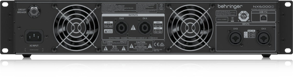 Behringer Nx6000d Amplificador De Audio 2.0 Canales Hogar Negro