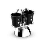 Bialetti 7310 Espressokocher Set Mini Induktion 2 Tassen + 2 Gläser Negro