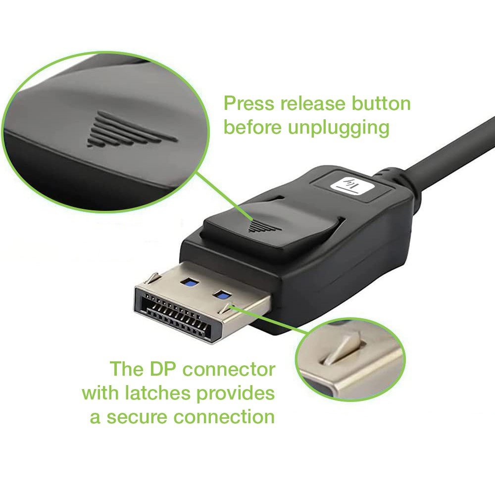 Techly Displayport 2.1 Audio Video Cable M M 4k 2m Black