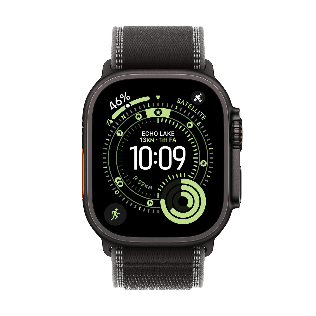 Apple Watch Ultra 3 Gps + Cellular 49mm Black Titanium Case With Black Charcoal Trail Loop - M L