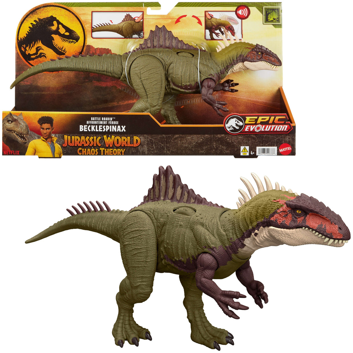 Figura De Juguete Mattel Jurassic World Battle Roar Becklespinax Hxf52