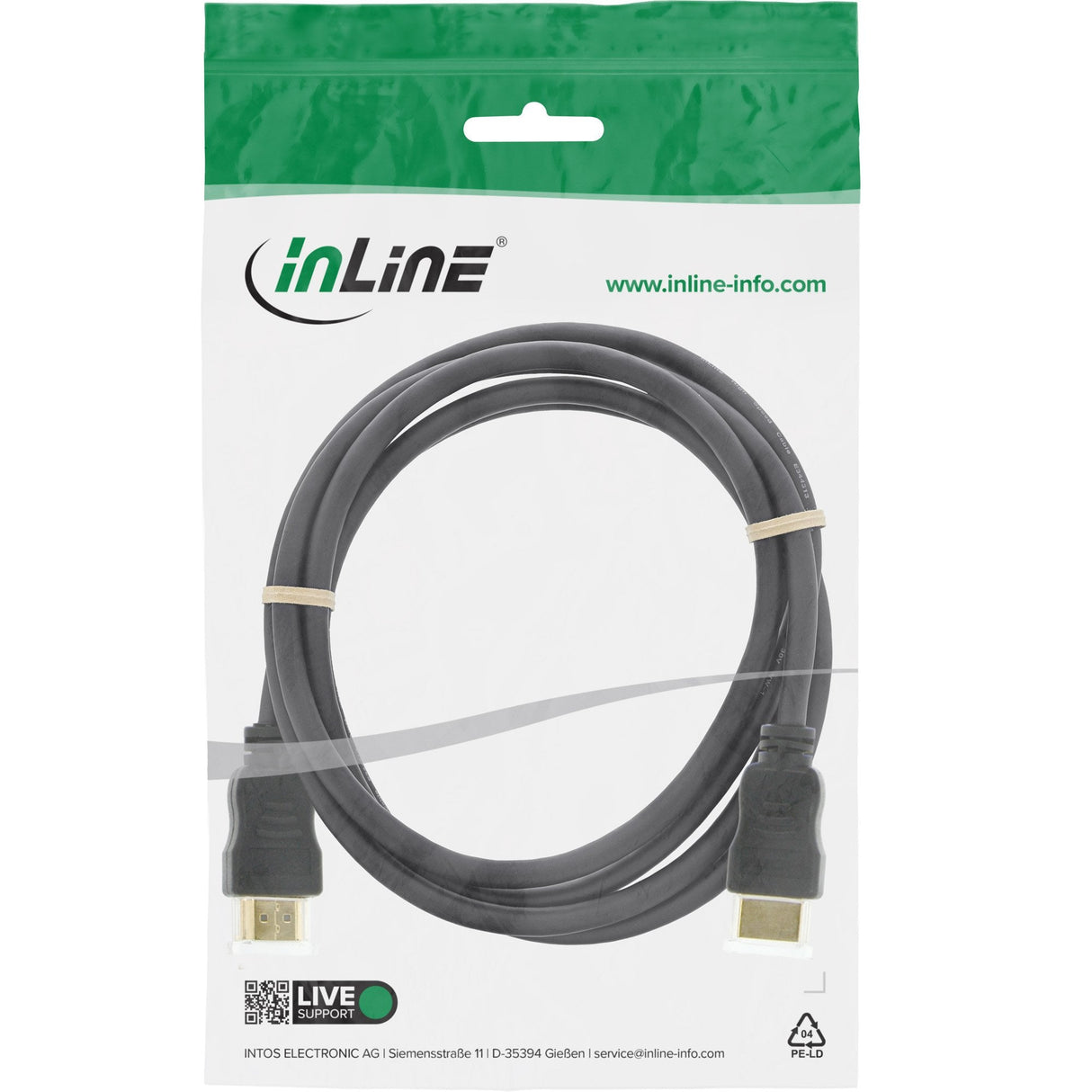 Cable Inline Hdmi Con Ethernet Macho A Macho Negro 1m