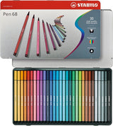 Stabilo Pen 68 Arty Caja Metalica De 30 Rotuladores - Punta De Fibra - Trazo De 1mm Aprox. - Tinta A Base De Agua -