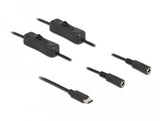 Delock Cable Usb Type-C Stecker Zu 2 X Dc 5,5 X 2,1 Mm Buchse Mit Schalter 1 M