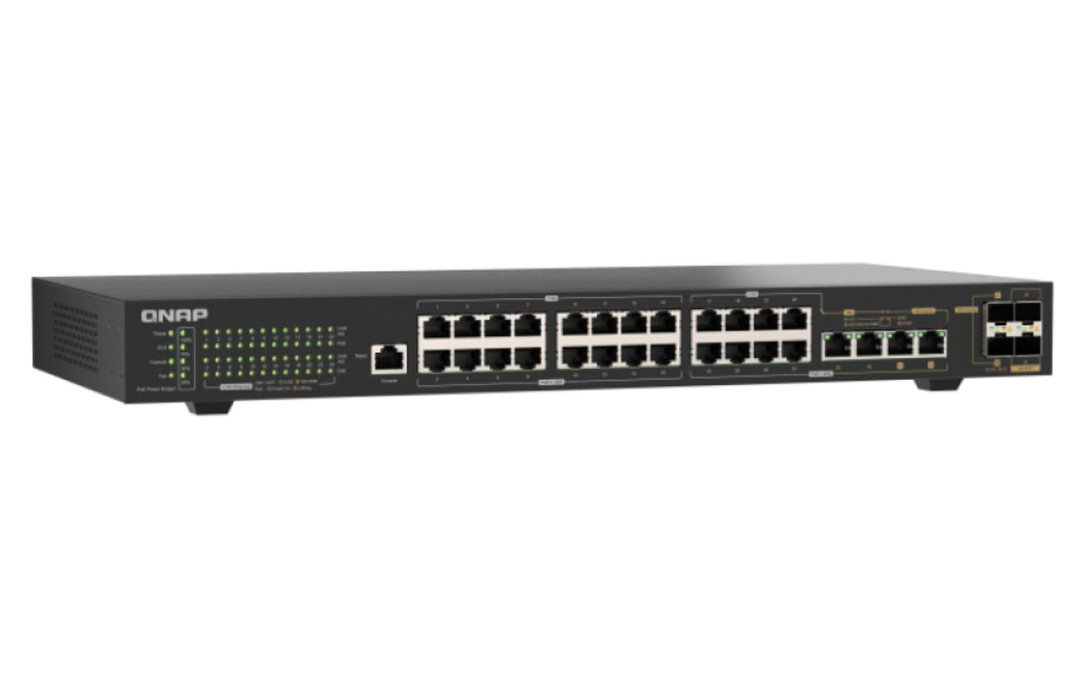 Qnap Qsw-M2130p-2c2s26t, Managed, L2, 2.5g Ethernet (100/1000/2500), Power Over Ethernet (Poe), Montaje En Rack, 1u