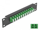 Delock 10" Patch Panel De Fibra Óptica 12 Puertos Lc Duplex Verde 1 U Negro