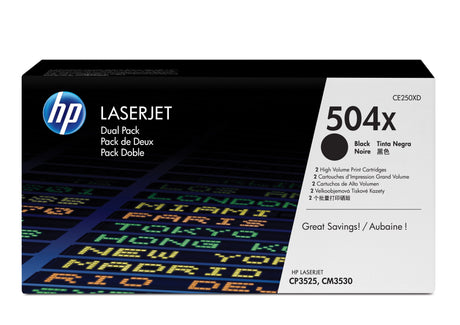 EAN 0886112379681 - HP 504X 2-pack High Yield Black Original LaserJet Toner Cartridges cartucho de tóner 2 pieza(s) imagen 1