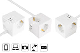 Cablemeister Steckdosenwürfel Mit 3m Zuleitung 3x Schuko  1x Usb-C 20w Pd 3.0  Usb-A 18w Weiss