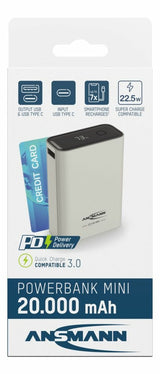 Ansmann Powerbank Pro 20.000 Mah Usb-A+C Port 22,5w Wh. 1700-0157