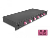Delock 66999 Caja De Empalme De Fibra Óptica De 19? 6 X Lc Duplex Om4 1u Completamente Montada Lista Para Empalmar