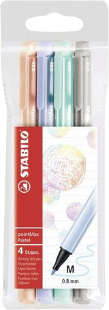 Stabilo Rotuladores Pointmax Para Escritura Punta M Estuche De 4 C/Surtidos Pastel
