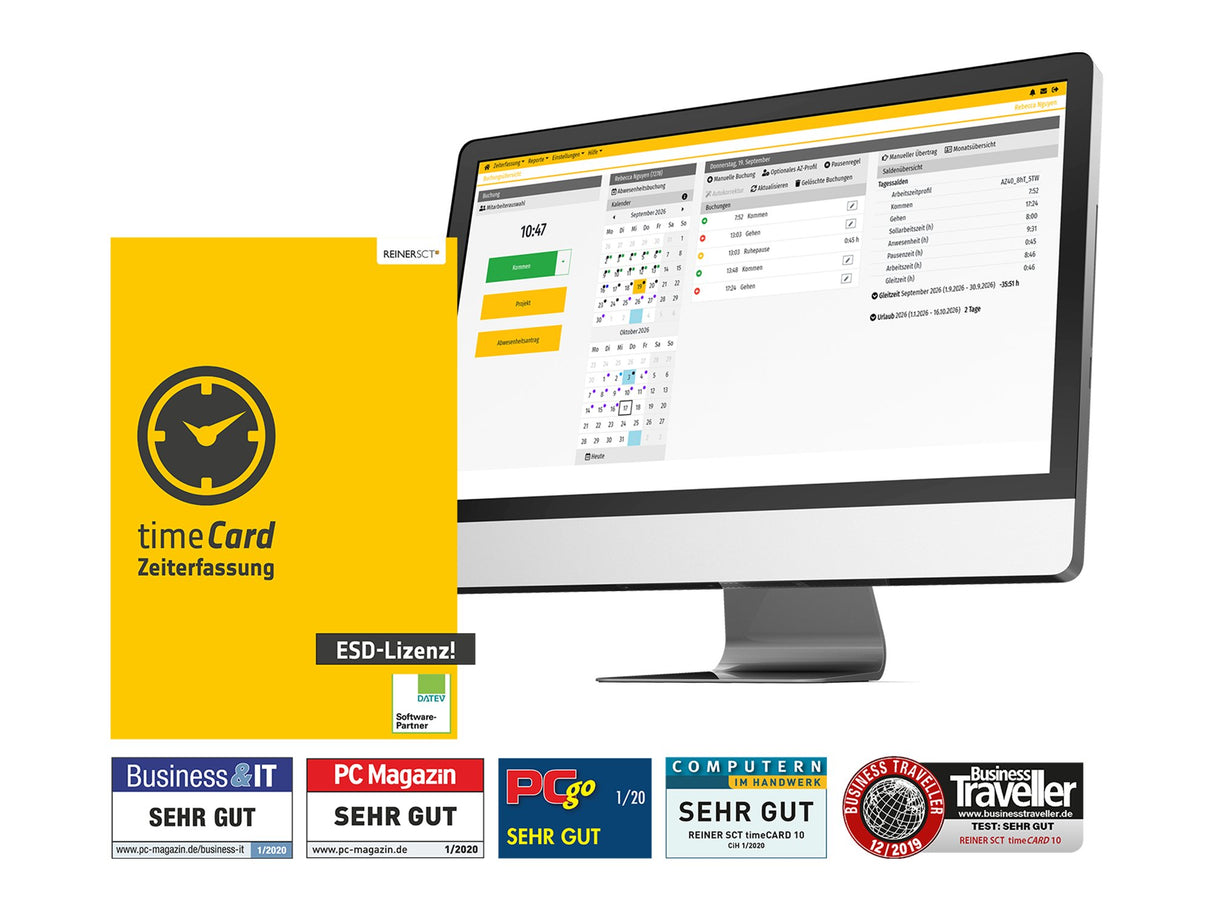 EAN 4011170084185 - Reiner SCT timeCard time recording annual license, 25 employees, ESD, 1 year Comercial 1 licencia(s) Desc imagen 2
