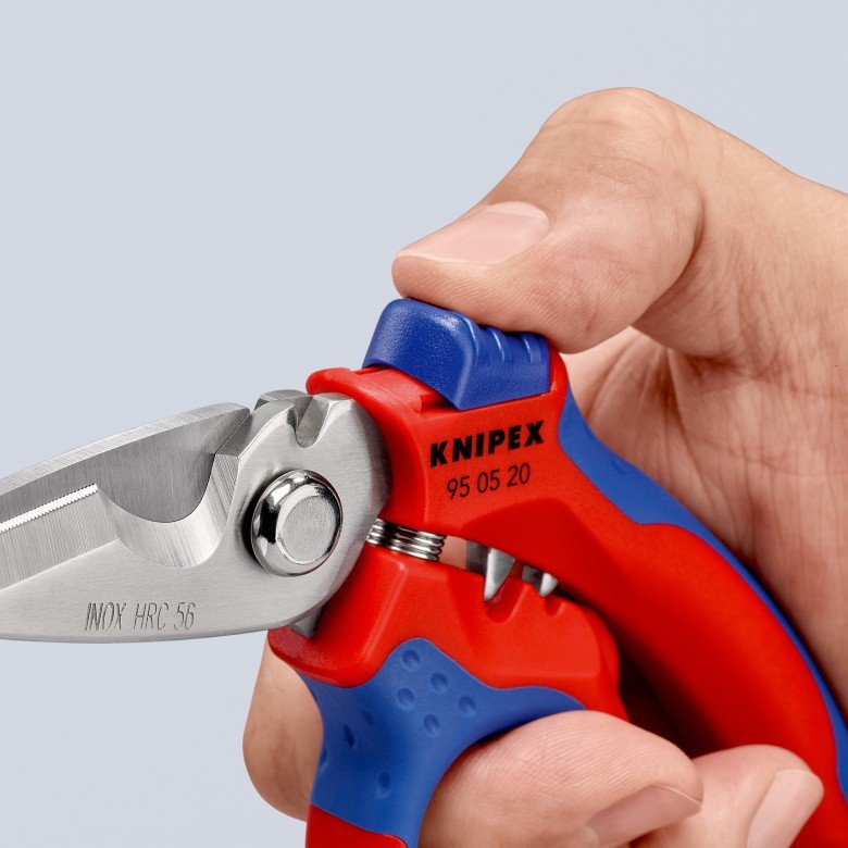 Tijeras Eléctricas Con Ángulo De Knipex 95 05 20 Sb Rojo/Azul
