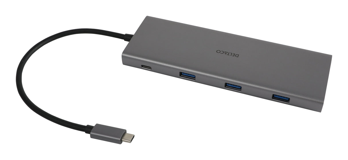 Deltaco 12in1 Usb-C Dockingstation 4k Uhd/60hz 85w Silber