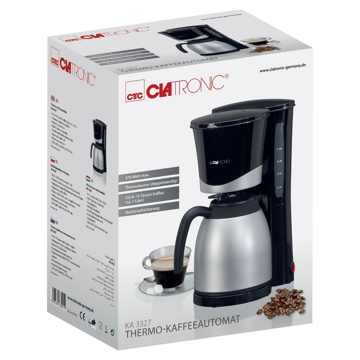 Clatronic Thermo Coffeee Machine Ka 3327 Black