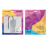 Docking Tipo-C Nanocable 10.16.4609 3xusb 1xhdmi 4k 1xrj45 1xlector Tarjetas 1xusb Tipo-C Pd Gris