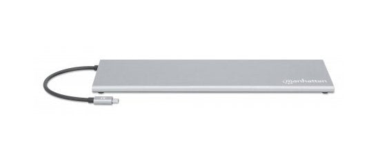 Manhattan 130578 Base Para Portátil Y Replicador De Puertos Alámbrico Usb 3.2 Gen 1 (3.1 Gen 1) Type-C Aluminio