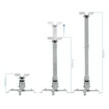 Tooq Soporte Universal De Techo Para Proyector - Inclinable Y Giratorio - Peso Max 20kg - Plata