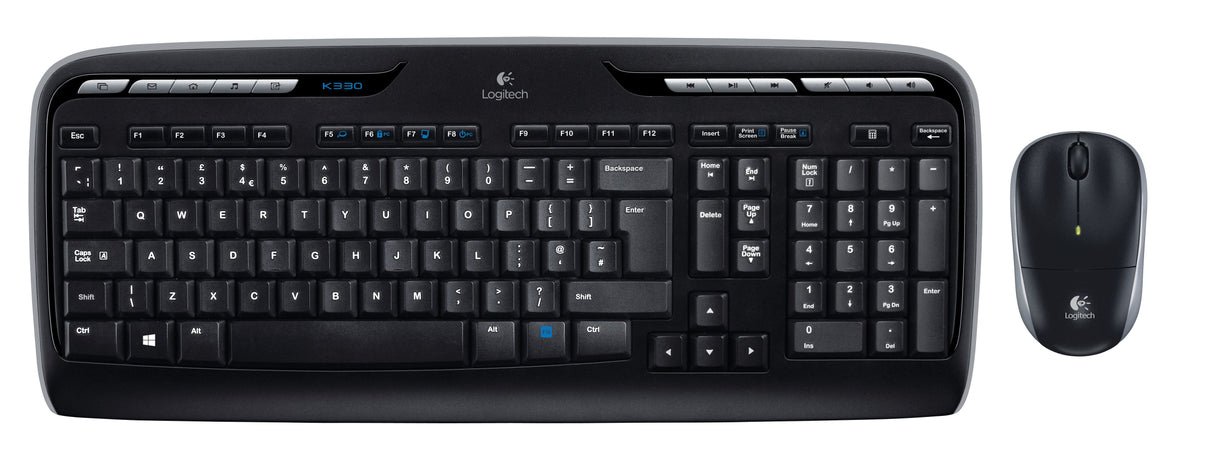 Teclado Ingles Logitech Mk330 Internacional Wireless Combo Unifying P/N:920-003989