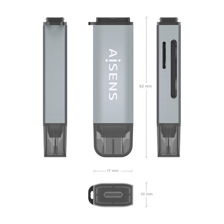 EAN 8435739903322 - AISENS ASCR-2C10-GR lector de tarjeta USB 3.2 Gen 1 (3.1 Gen 1) Type-C imagen 4