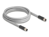 Delock M12 Cable L-Kodiert 5 Pin Stecker Zu Buchse Pur Schleppkettentauglich 2 M Grau