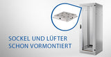 19" Netzwerkschrank-Set Pro 42he, 800x1000 Mm, Ral7035, 4f. Lfter, Netzltg. +Sockel