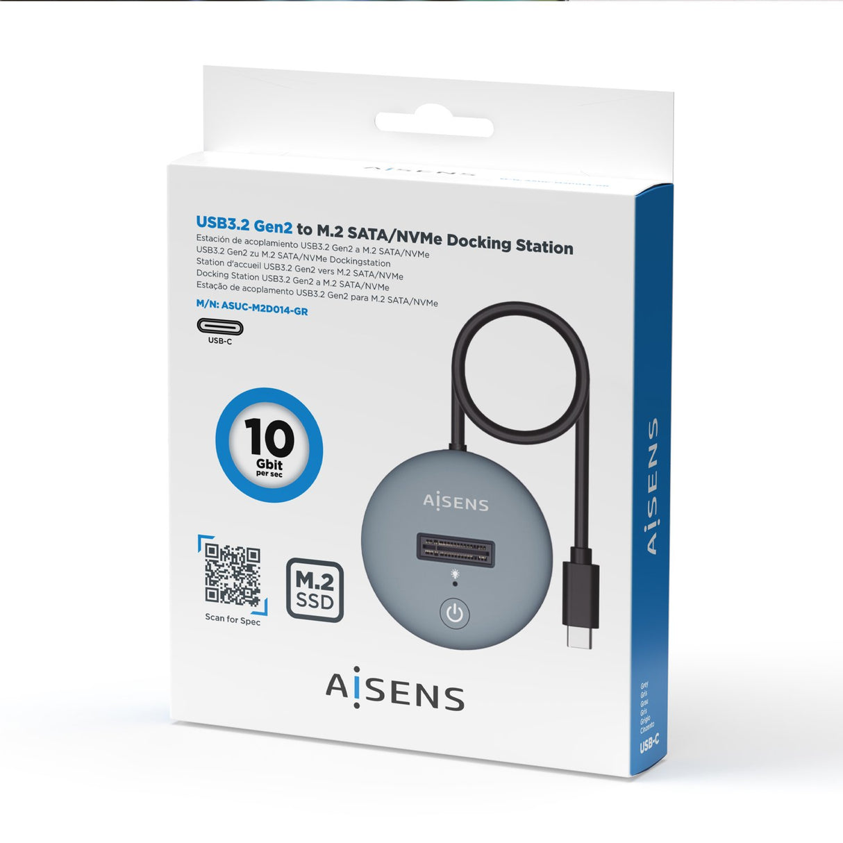 EAN 8436574708332 - AISENS ASUC-M2D014-GR caja para disco duro externo Caja externa para unidad de estado sólido (SSD) imagen 4