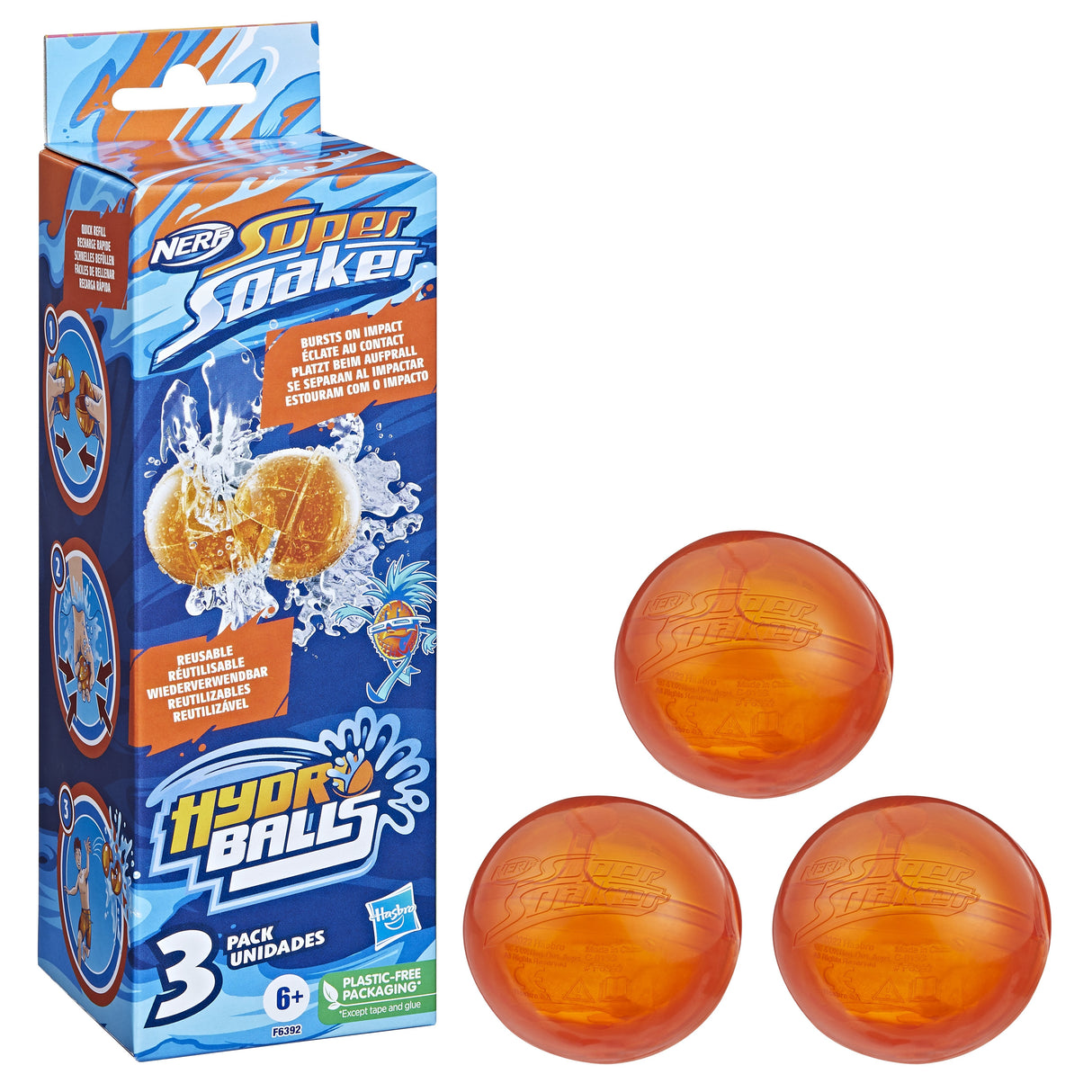 Hasbro Nerf Super Soaker Hydro Balls Paquete De 3, F63925l0