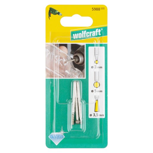Set 3 Muelas De Diamante Esféricas Y Cónicas 5988000 Wolfcraft