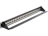 Delock 43277 Keystone 19" Patchpanel 24 Port Negro