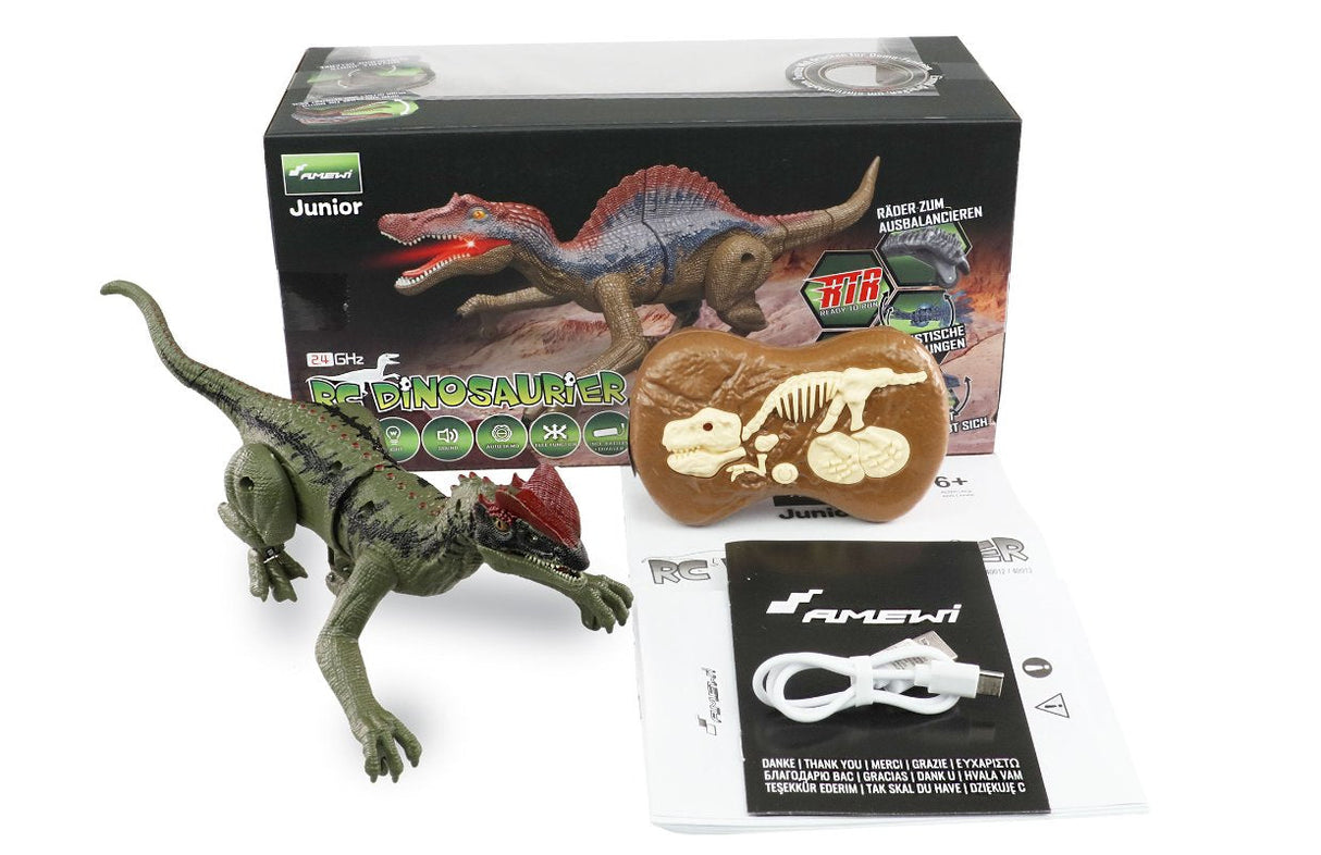 Amewi Allosaurus Rc Dinosaurio 21cm, Rtr Con Luz Y Sonido