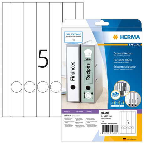 EAN 4008705051583 - HERMA 5158 etiqueta autoadhesiva Rectángulo redondeado Permanente Blanco 125 pieza(s) imagen 1