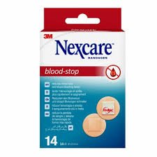 Nexcare Blood-Stop Pack De 14 Apositos Tipo Parche - 22mm De Diametro - Resistente Al Agua - Mayor Rapidez Deteniendo