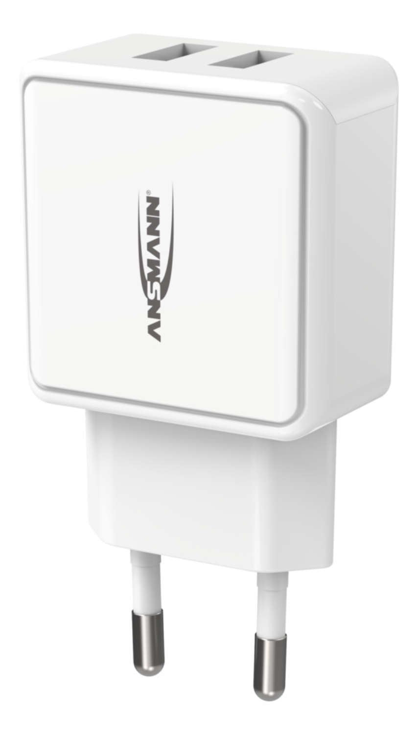 Cargador De Pared Ansmann Hc212 2xusb 2400ma Blanco