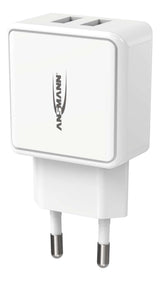 Cargador De Pared Ansmann Hc212 2xusb 2400ma Blanco