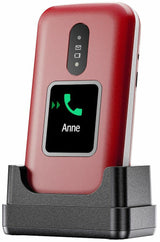 Doro 2880 4g, Grosstastenklapphandy, Rojo (Ohne Netzteil)