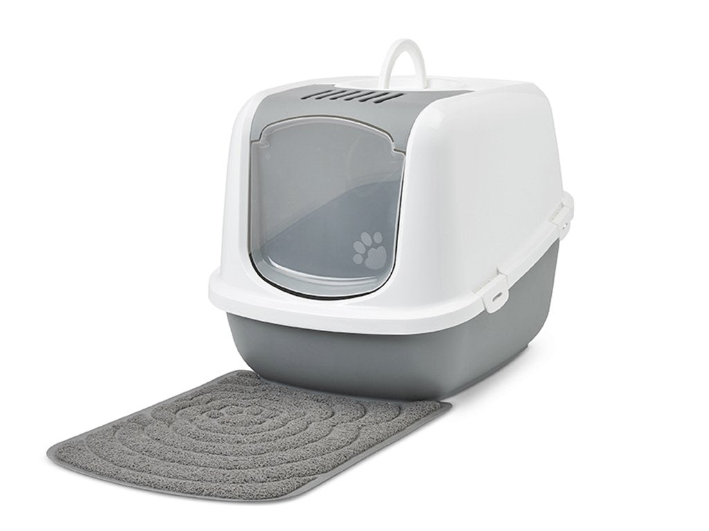 Savic Nestor Jumbo Blanco-Gris Arenero Cubierto Para Gatos 66,5x48,5x46,5 Cm  1 Ud.